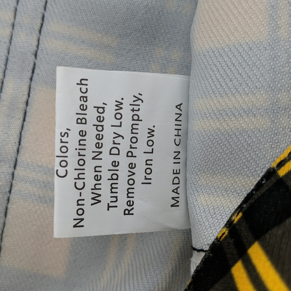 Womens Skirt Size Small Yellow Black Check Mini Pencil Zip Fly Button Belt Loops - Picture 8 of 8
